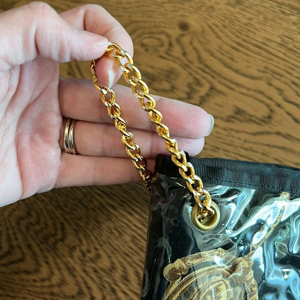 Medallion Chain print folding cosmetic jewelry travel bag